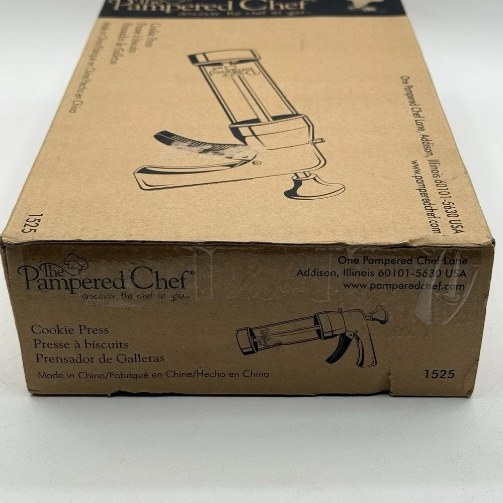 Retired Pampered Chef‎ Cookie Press With 16 Disc Patterns Complete Model 1525